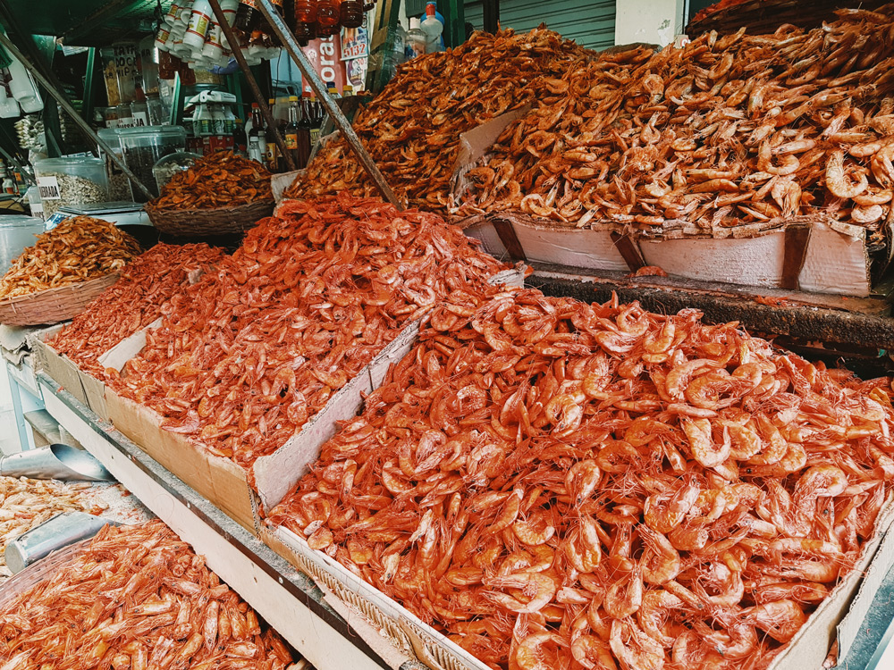 boxes of dried shrimp