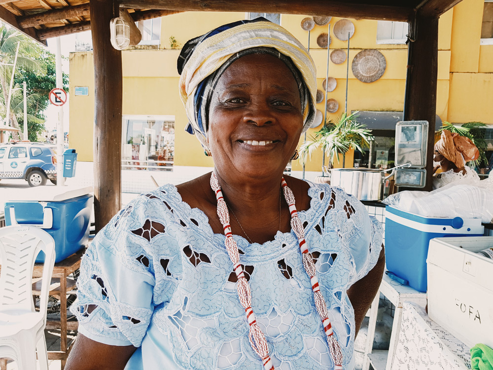 Maria Emília Bittencourt, 70, a fourth generation Baiana de Acarajé