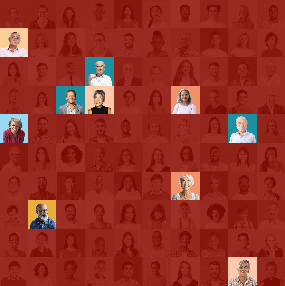 a grid of photos of people